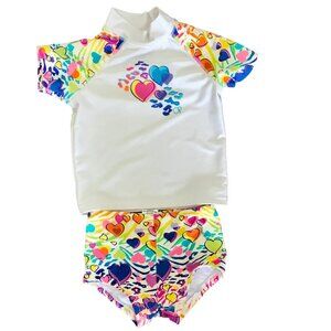 OP Ocean Pacific Baby Girl Bathing Swim Suit Rash Guard and Bottoms Size 12M‎
